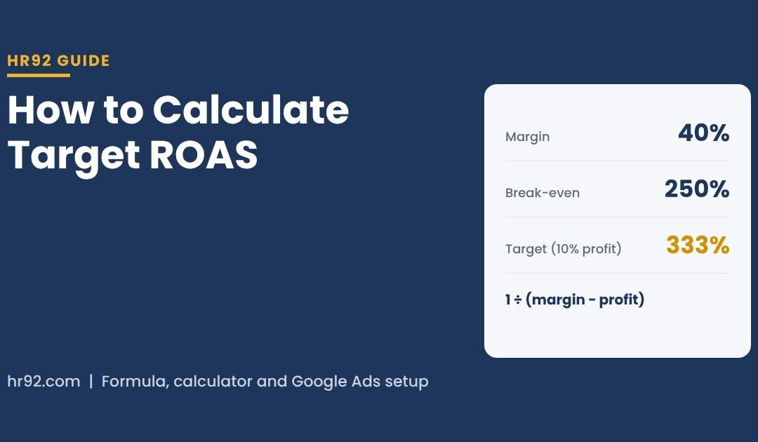 How to Calculate Target ROAS (Formula, Free Calculator and Google’s New Profit Tool)